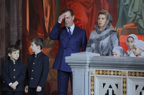 Russian Orthodox Christmas service, Moscow, Russian Federation - 06 Jan 2019