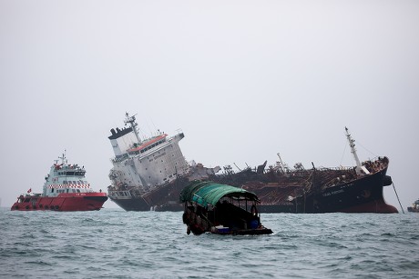 Firefighting Ship Sails Next Vessel Oil Editorial Stock Photo - Stock ...