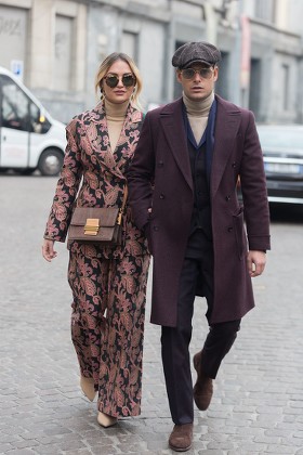 Street style, Fall Winter 2019, Milan Fashion Week Men's, Italy - 13 Jan 2019