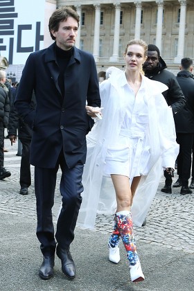 Natalia Vodianova, Antoine Arnault and Delphine Arnault attend the Louis  Vuitton Womenswear Spring/Summer 2021 show as part of Paris Fashion Week on  October 06, 2020 in Paris, France.Photo by David Niviere /