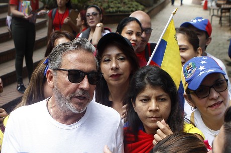 Venezuelan citizens gather in Medellin to support Juan Guaido, Colombia - 02 Feb 2019