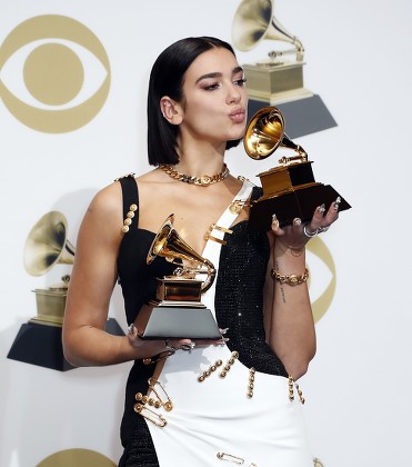 Dua Lipa Poses Press Room Grammy Editorial Stock Photo - Stock Image ...