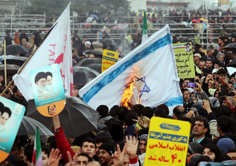 Iranians Burn Mock Israeli Flag During Editorial Stock Photo - Stock ...