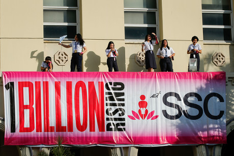 Filipinos dance for 'One Billion Rising' event to end violence against women, Manila, Philippines - 14 Feb 2019