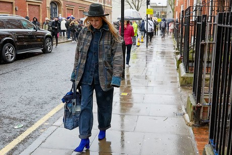 Street Style Fall Winter 2019, London Fashion Week, UK - 18 Feb 2019