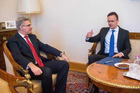 Minister of Foreign Affairs of Malta, Carmelo Abela visits Budapest, Hungary - 27 Feb 2019