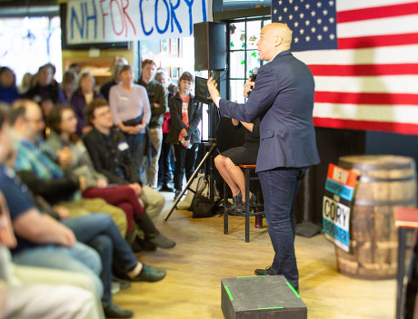 Corey Booker campaigns in New Hampshire, Lebannon, USA - 15 Mar 2019