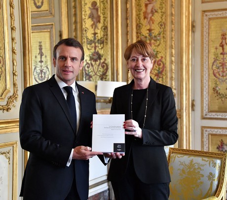 French President Emmanuel Macron meets General controller for prisons and detention centres Adeline Hazan, Elysee Palace,  Paris - 19 Mar 2019