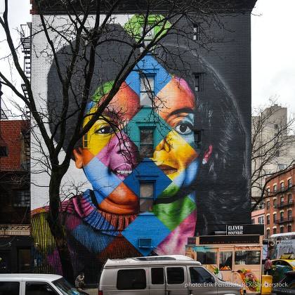 Michael Jackson mural by Brazilian street artist Eduardo Kobra, New York, USA - 22 Mar 2019