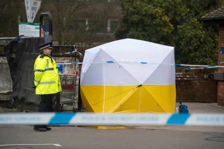 Police Secure A Section Of The Sainsbury Car Park In Salisbury Following The Attempted Murder Of Former Soviet Spy Sergey Skripal. Picture David Parker 13/03/2018 Reporter Inderdeep Bains.