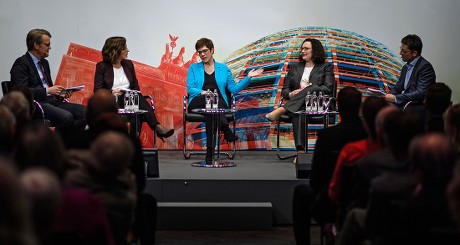 Politics talk with SPD and CDU chairwomen Nahles and Kramp-Karrenbauer, Berlin, Germany - 27 Mar 2019
