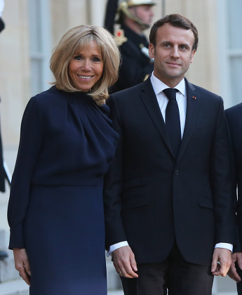 EMMANUEL MACRON BRIGITTE TROGNEUX Editorial Stock Photo - Stock Image