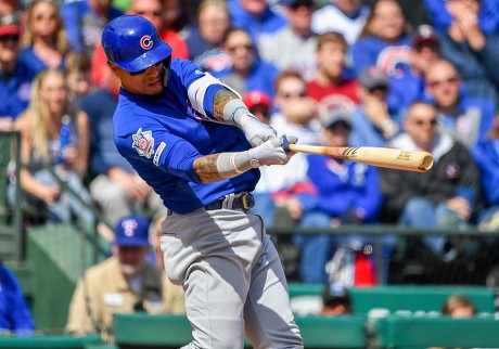 Mar 31, 2019: Chicago Cubs shortstop Javier Baez #9 during an MLB game  between the Chicago