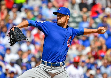 Mar 31, 2019: Chicago Cubs shortstop Javier Baez #9 during an MLB game  between the Chicago