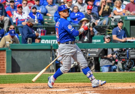 Mar 31, 2019: Chicago Cubs shortstop Javier Baez #9 during an MLB game  between the Chicago