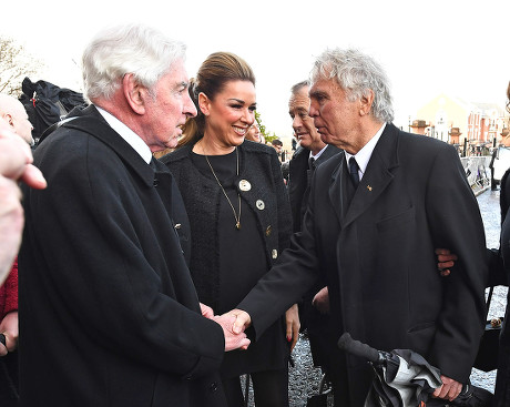 Tom O'connor Claire Sweeney And Stan Boardman - The Funeral Service Of Comedian Sir Ken Dodd At Liverpool Anglican Cathedral Liverpool Merseyside.