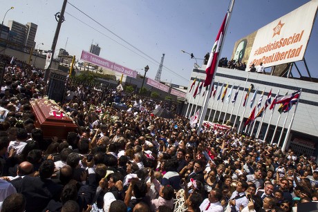 Relatives and supporters of Peruvian former president Alan Garcia attend his funeral in Lima, Peru - 19 Apr 2019