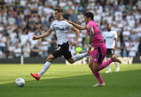 Derby County players warming up in Level Playing Field campaign shirts  before the Sky Bet Championship match at Pride Park, Derby Stock Photo -  Alamy