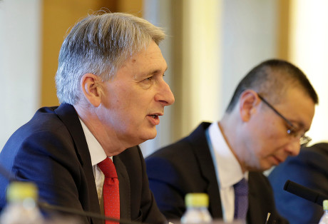 Britain's Chancellor of the Exchequer Philip Hammond visits Beijing, China - 25 Apr 2019