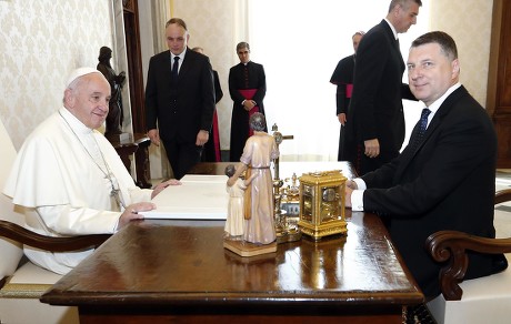 Pope Francis meets Latvian President Raimonds Vejonis, Vatican, Vatican City - 25 Apr 2019
