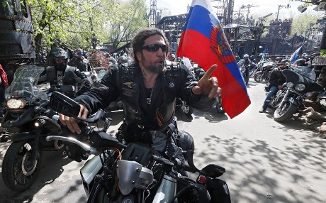 Russian bike club the Night Wolves open a new motorcycle season in Moscow, Russian Federation - 03 May 2019