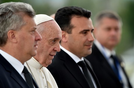 Pope Francis ends visit to North Macedonia, Skopje, Macedonia, The Former Yugoslav Republic Of - 07 May 2019