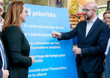 French-speaking liberals MR and Flemish liberals Open Vld election campaign, Brussels, Belgium - 21 May 2019