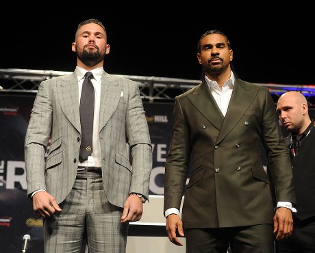 David Haye (r) With Tony Bellow. David Haye V Tony Bellew Press Conference In Liverpool. Picture Kevin Quigley/daily Mail.