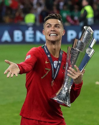 Cristiano Ronaldo Portugal Celebrates Uefa Nations Editorial Stock