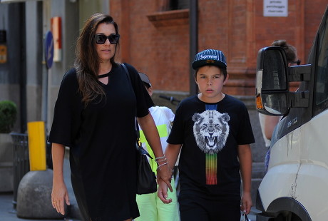 Alena Seredova and children Louis Thomas and David Lee out and about, Milan,,Italy - 20 Jun 2019
