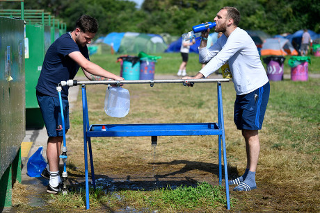 Festivalgoers Use Drinking Water Station Glastonbury Editorial Stock Photo  - Stock Image | Shutterstock