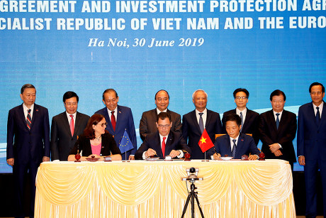 The signing ceremony for the Free Trade Agreement and the Investment Protection Agreement between Viet Nam and European Union (EVFTA and IPA), Hanoi - 30 Jun 2019