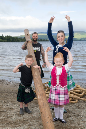 A Balloch schoolboy flexed his muscle with one of West Dunbartonshire's strongest men as this year's Highland Games was officially launched this week.
Young Jack, 5, showed heavyweight Thomas Graham what he was made of for one of the event's most popular competitions ' tossing the caber....
The pair were joined by dancers Kristie Scott, 14, and Ella Potter, 5, both from Lacey Brown School of Dance, who will compete in the Highland dancing competition.