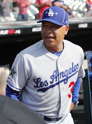 Manager of the National League All-Star team Dave Roberts of the