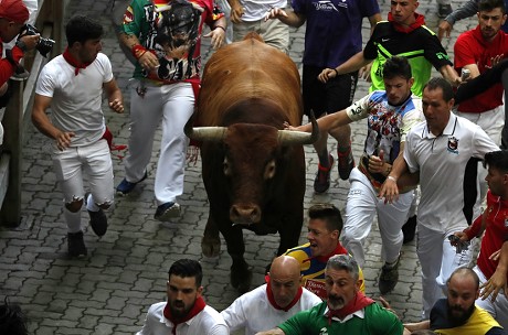 Fiesta de San Fermin in Pamplona, Spain - 14 Jul 2019 Stock Pictures ...