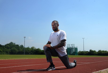 James Ellington . British Sprinter James Ellington - Interview With Riath Al Samarai. 6/07/18: Picture Kevin Quigley/daily Mail..
