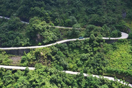 Winding Mountain Road Known Tongtian Avenue Editorial Stock Photo ...