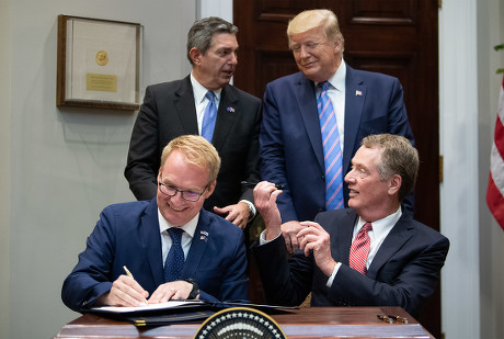 US and EU sign a beef export deal at the White House, Washington, USA - 02 Aug 2019