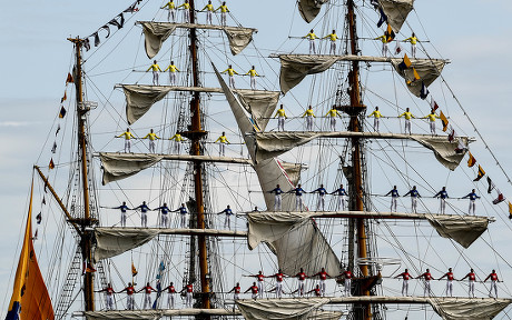 Crew Columbian Tall Ship Gloria Standing Editorial Stock Photo - Stock ...