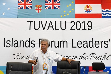 Tuvalus Prime Minister Enele Sopoaga Arrives Editorial Stock Photo