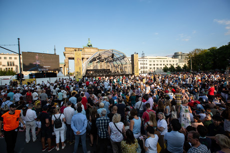 Berlin Philharmonic performs under the Brandenburg Gate in Berlin, Germany - 24 Aug 2019