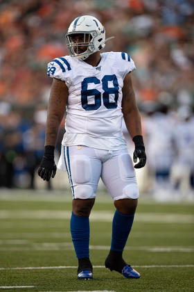 Indianapolis Colts defensive tackle Johnny Robinson (68) during NFL  football preseason game action between the Indianapolis