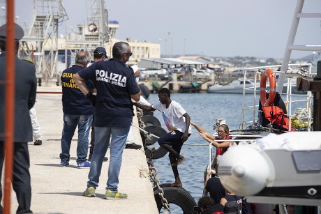 Migrants After The German NGO Migrant Rescue Ship Eleonore Docked In ...