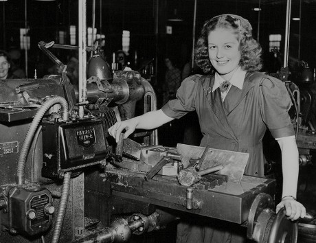 Charming Milling Machine Operator Factorywwii Britain Editorial Stock ...