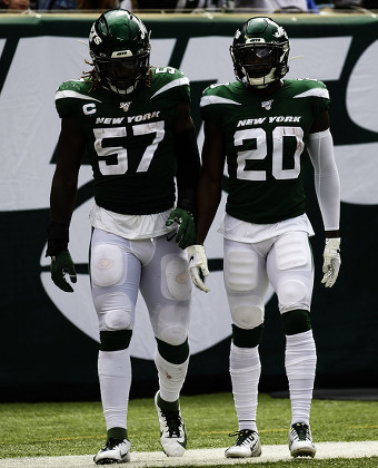 East Rutherford, New Jersey, USA. 8th Sep, 2019. New York Jets inside  linebacker C.J. Mosley (57) and free safety Marcus Maye (20) after a play  in the first half during a NFL