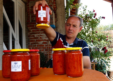 Production of traditional Serbian Ajvar sauce, Brestovac, Serbia - 11 Sep 2019