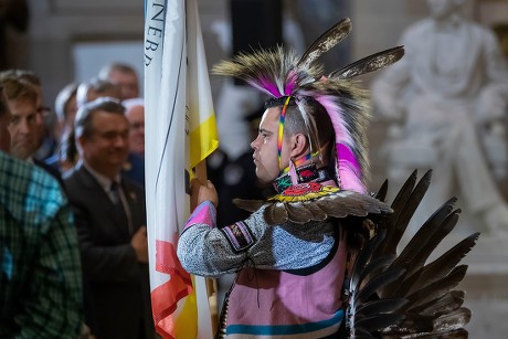 Ponca Chief Standing Bear of Nebraska in Statuary Hall of the US Capitol, Washington, USA - 18 Sep 2019