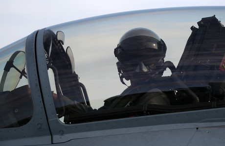 Pilot Steers Eurofighter Combat Aircraft Runway Editorial Stock Photo ...