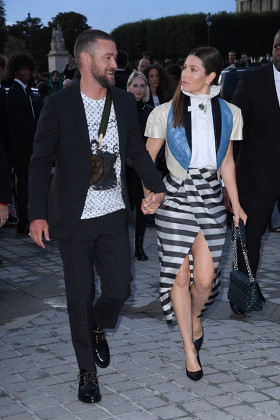 Justin Timberlake and Jessica Biel attending the Louis Vuitton Womenswear  Spring/Summer 2020 show as part