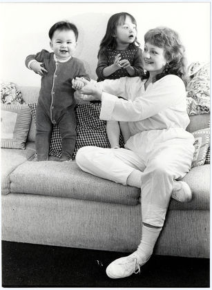 Gina Rowe Wife Of Actor Art Malik With Their Two Children Jessica (nearly Three) And Keira (nearly1 ) At Their Surrey Home.